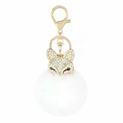 fox fur ball keychain, view 7 - MRSLM