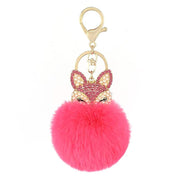 fox fur ball keychain, view 13 - MRSLM