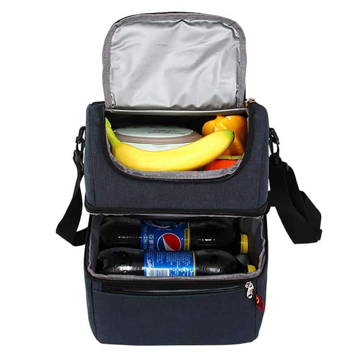 2-Compartment Insulated Shoulder Lunch Bag