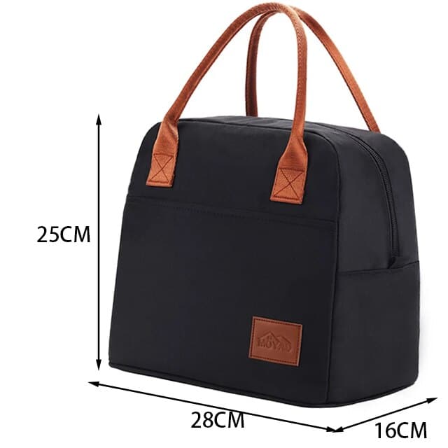 Simple Style Black Cooler Lunch Bag