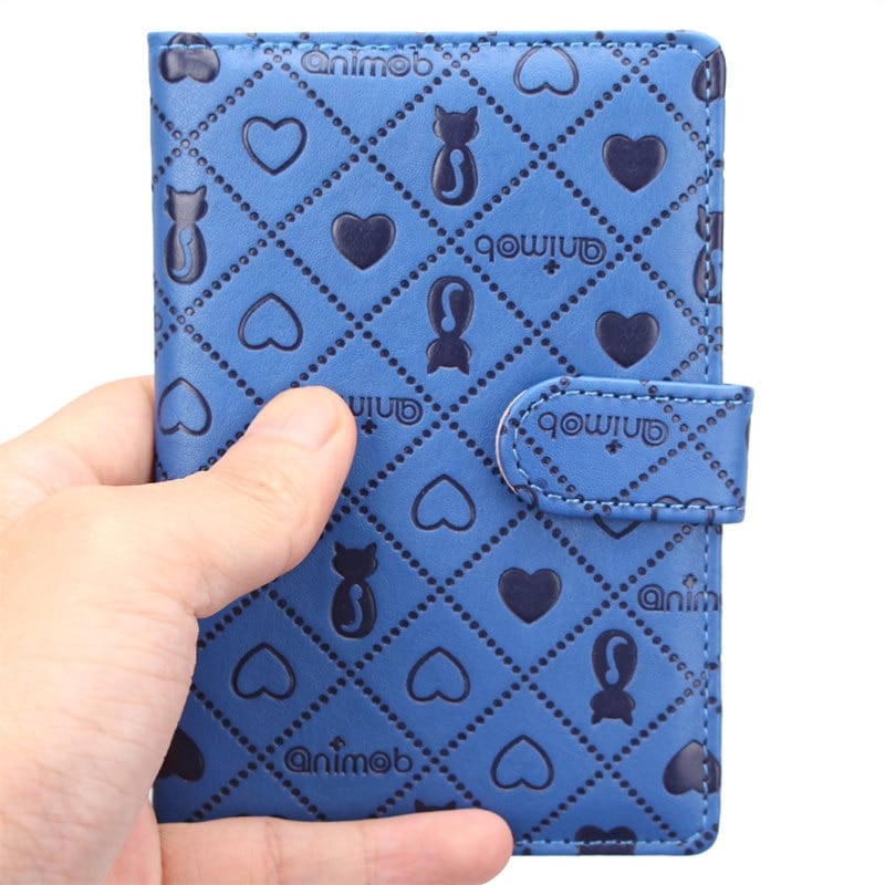 Colorful Passport Cover with Cute Heart and Kitty Designs