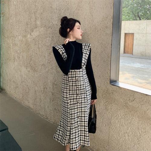 French retro plaid dress - MRSLM