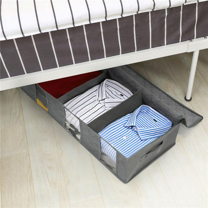 Large Capacity Under Bed Storage Bag Shoes Duvet Clothes Container NonWoven - MRSLM