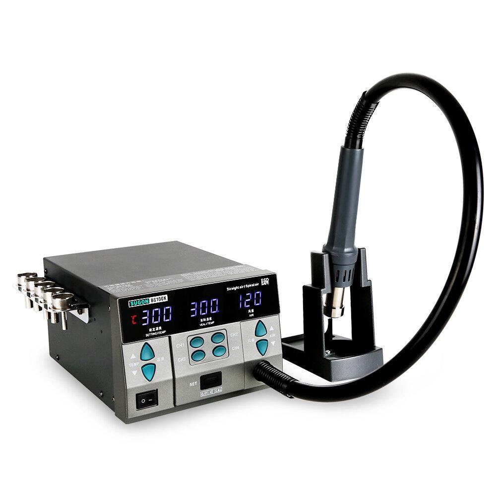 SUGON 8610DX 1000W Hot Air Rework Station LED Display Lead-free Microcomputer Temperature Adjustable with 5 Nozzle - MRSLM