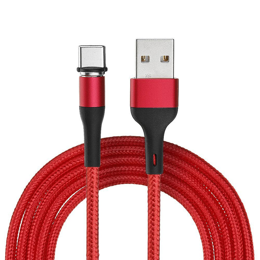 USAMS US-SJ337 U29 Type C LED Magnetic Braided Fast Charging Cable 2M For Tablet Smartphone - MRSLM
