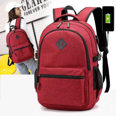Oxford Cloth Backpack USB Charging Anti-theft Simple Casual Men's Laptop Bag - MRSLM