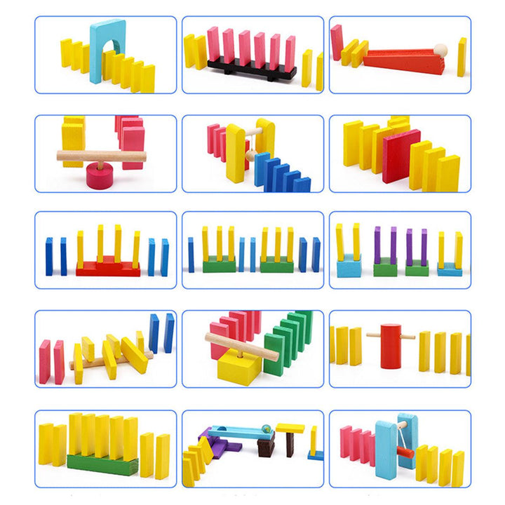 Creative Wooden Domino Rainbow Blocks Jigsaw Montessori Educational Toys for Children - MRSLM