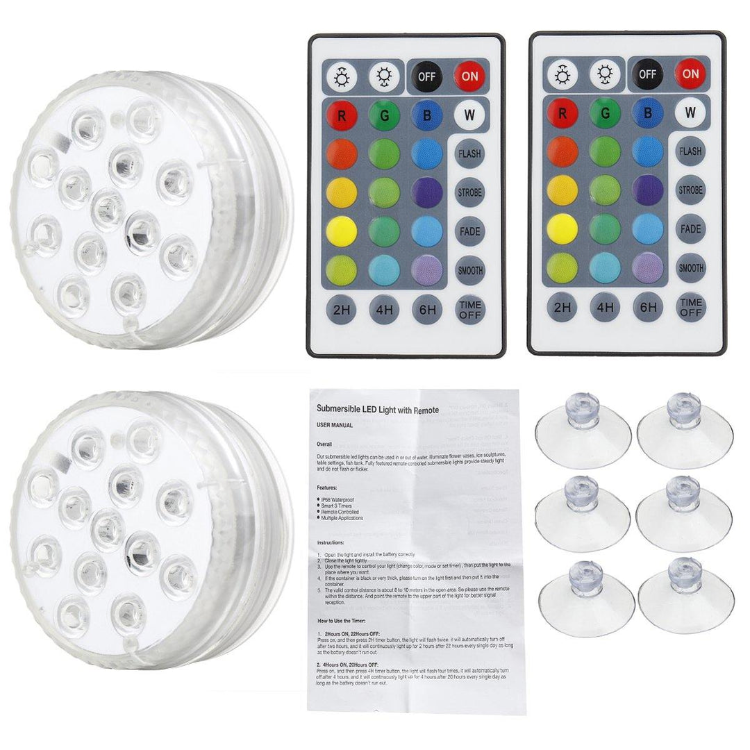 2PCS/4PCS LED Underwater Light Waterproof RGB Swimming Pool Lamp + 24Keys IR Remote Control - MRSLM