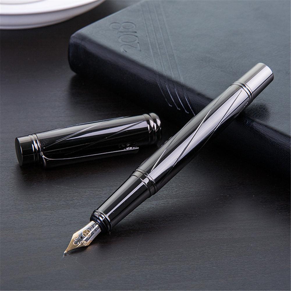 Yiren 878 0.5mm Nib Luxury Silver Plating Fountain Pen Standard Type Ink Pen Writing Office School Stationery Supplies - MRSLM