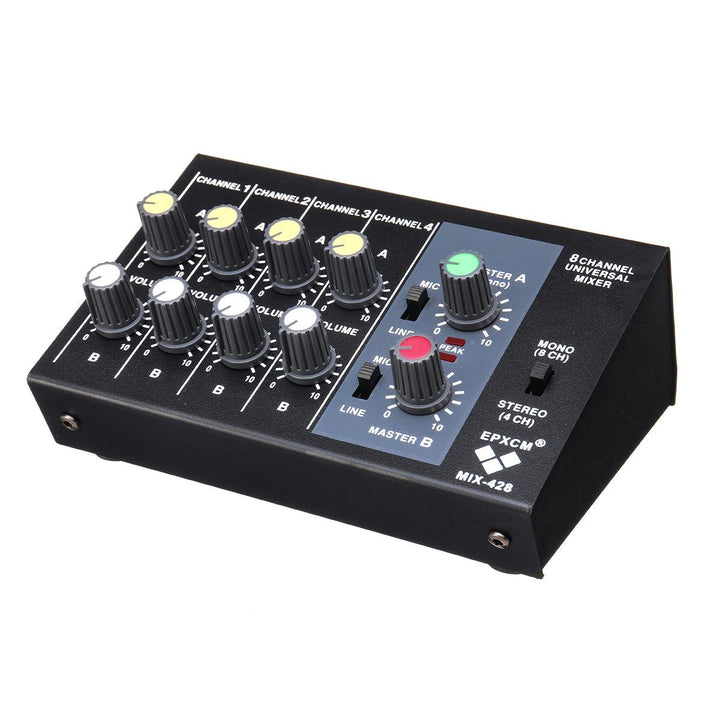8 Channel Professional Mixing Console Digital Instrument Mic Stereo Audio Sound Mixer with for Karaoke - MRSLM