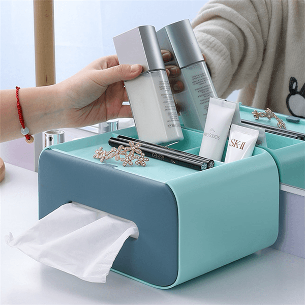 Multifunctional Desktop Tissue Storage Box Cosmetic Makeup Organizer - MRSLM