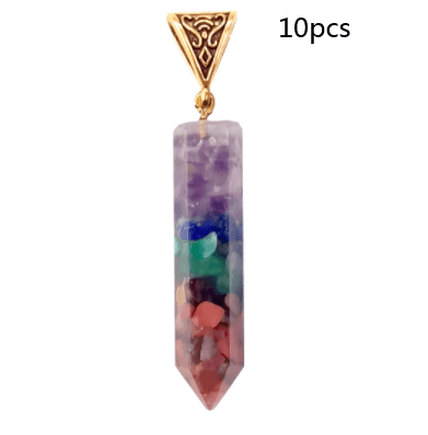 seven chakra crystal hexagon necklace, view 8 - MRSLM