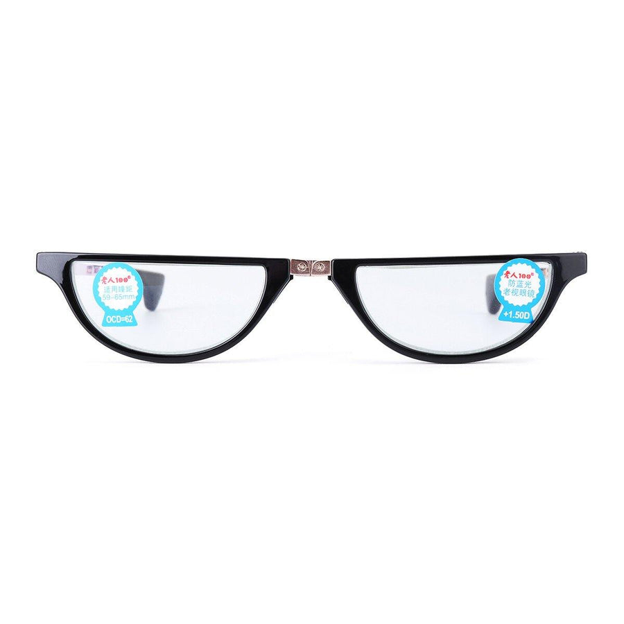 Resin Film Anti-blue Reading Glasses Shell-shaped Folding Presbyopic Glasses with Storage Case - MRSLM