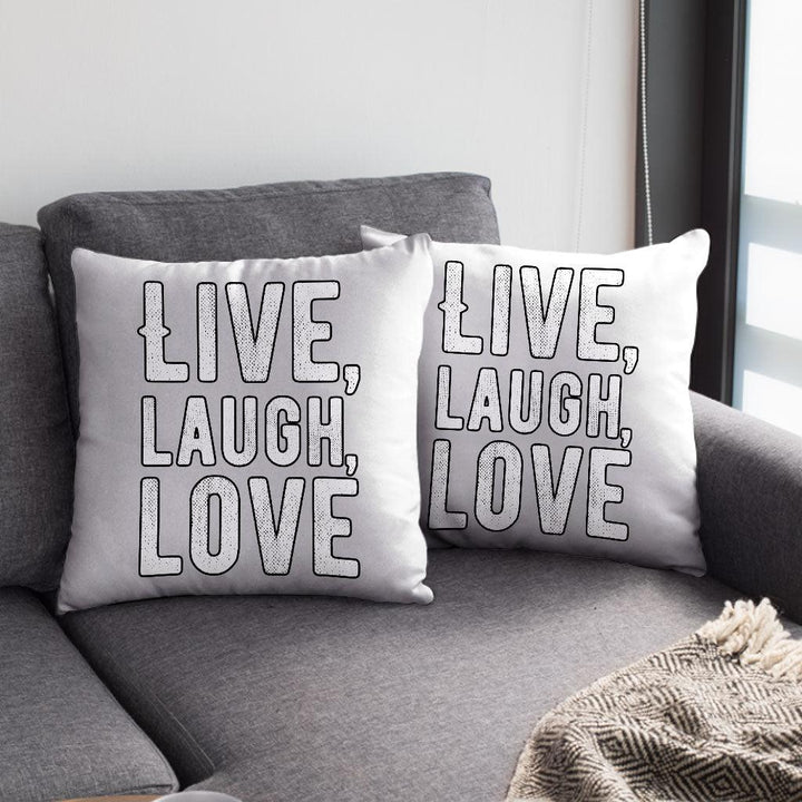 Live Laugh Love Square Pillow Cases - Trendy Pillow Covers - Cool Pillowcases - MRSLM