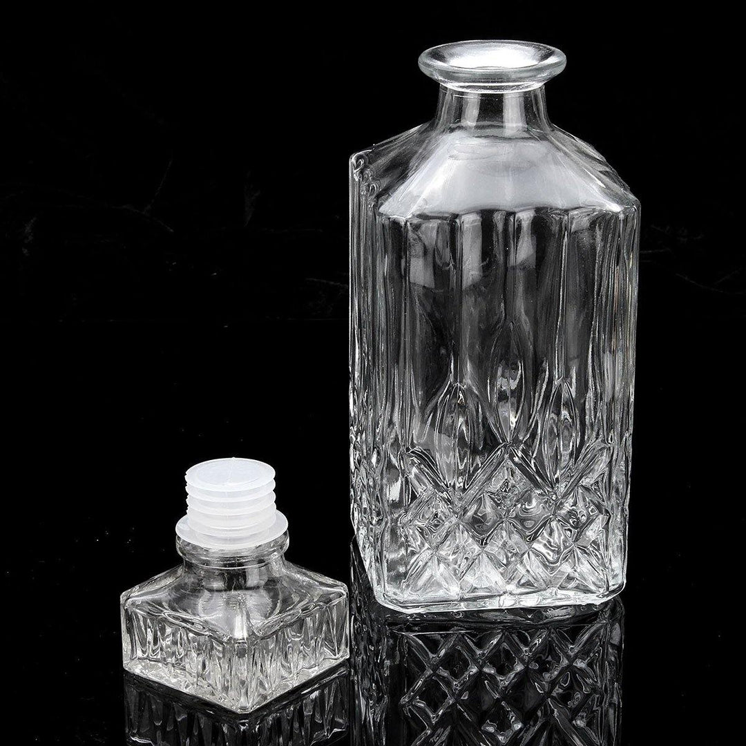 800ml Diamond Glass Bottle Vintage Glass Liquor Whiskey Crystal Bottle Drink Decanter Carafe Bar - MRSLM
