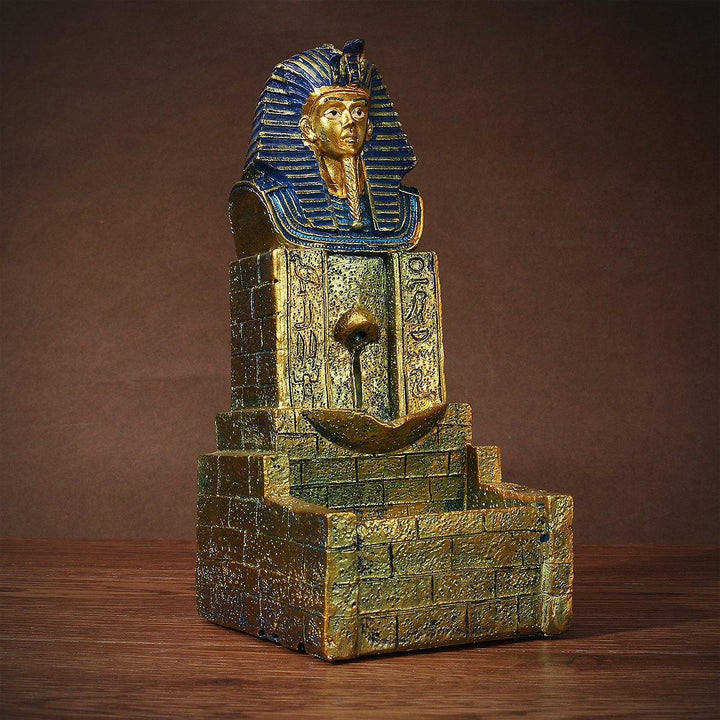 Seraphic Egyptian Pharaoh King Golden Backflow Incense Burner Holder - MRSLM