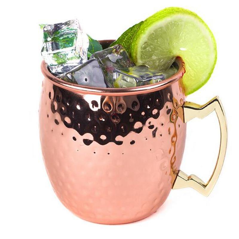 530ml 18oz Coffee Mug Cocktail Copper Cup Cup Drinking Hammered Copper Brass Steel Cup - MRSLM