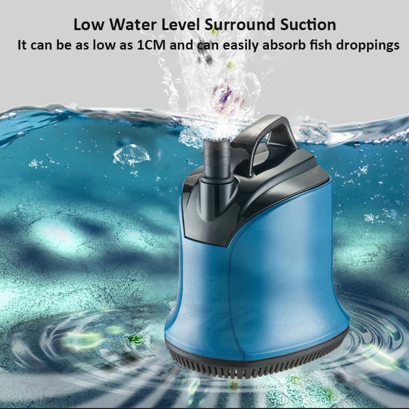 Low Noise 220V 55/45/25/7W 4500-560L/H Fish Tank Pond Aquarium Water Pump Submersible Water Fountain Pump Submersible Fountain Circulation Water Pump - MRSLM