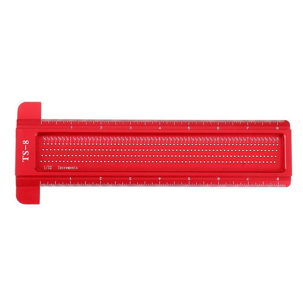 Drillpro Aluminium Alloy TS 3 to 8 Inch Hole Positioning Measuring Ruler Precision Marking T Ruler Scriber Ruler Woodworking Tool - MRSLM