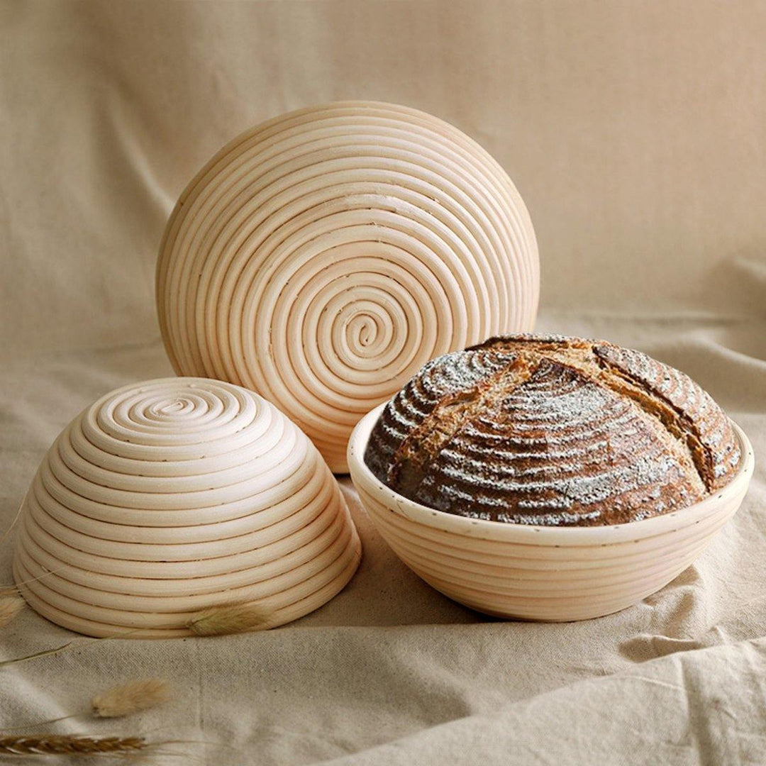 Round Banneton Brotform Rattan Basket Bread Dough Proofing Rising Loaf Proving 4 Sizes - MRSLM
