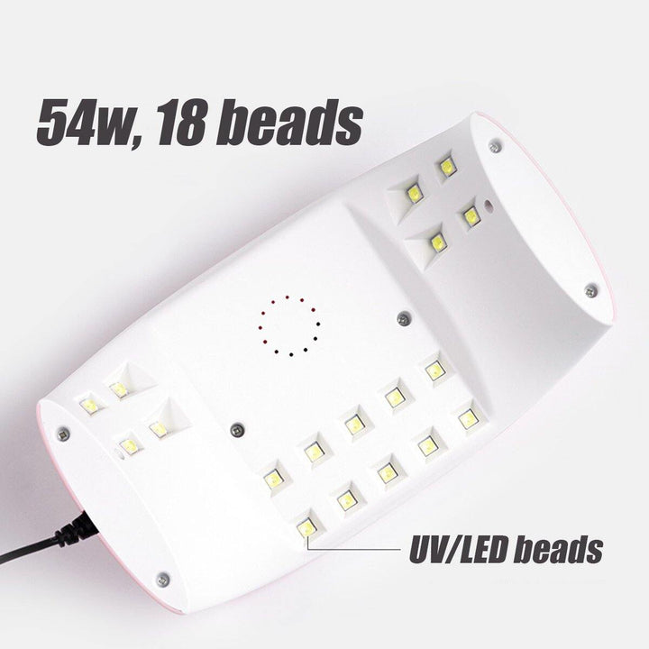 54W UV LED Lamp For Manicure Nail Dryer Machine Pink Bow Lamp For Curing Polish Sunlight Nail Tools - MRSLM