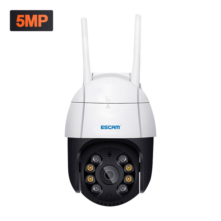 ESCAM QF518 5MP Pan/Tilt AI Humanoid Detection Auto Tracking Cloud Storage Waterproof WiFi IP Camera with Two Way Audio Night Vision - MRSLM