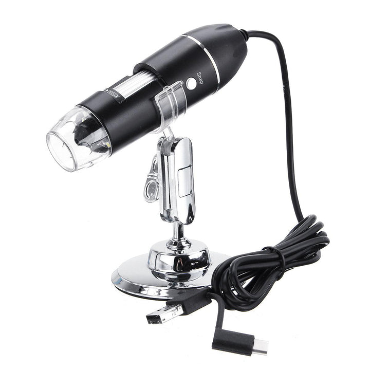 1600X Portable 8 LED Light Adjustable Dimmer Practical Hand Held Microscope Computers Real-Time Video Inspection Digital Microscope - MRSLM