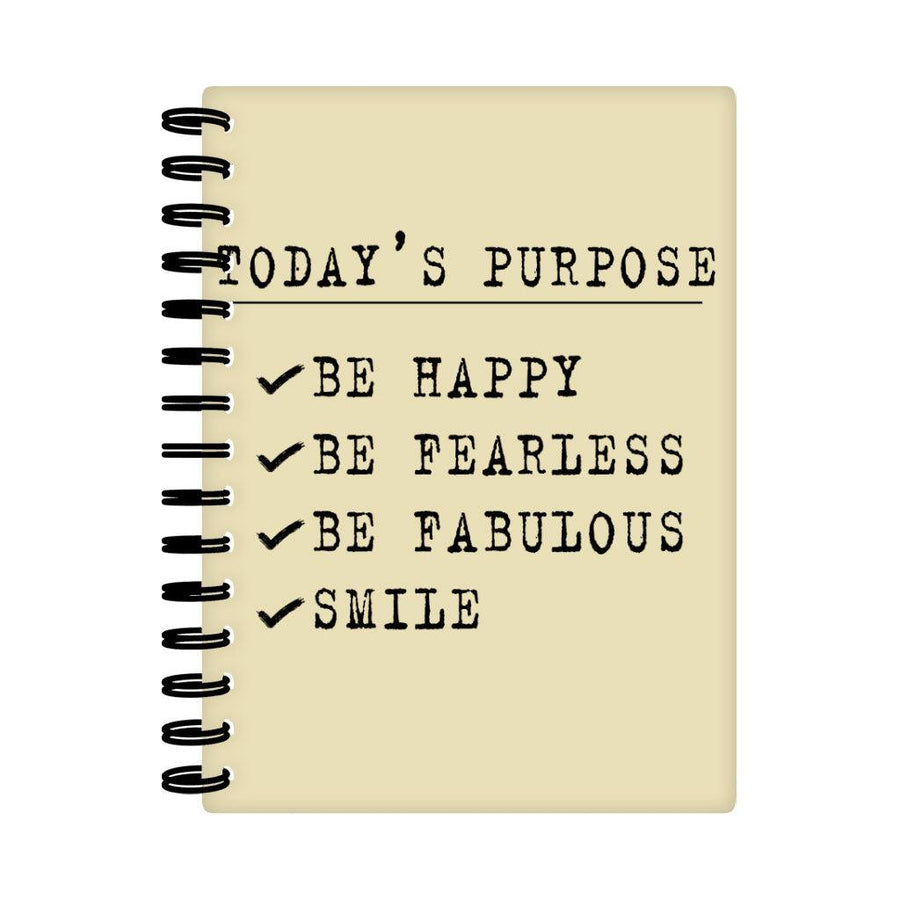 Today's Purpose Spiral Notebook - Quote Notebook - Graphic Notebook - MRSLM