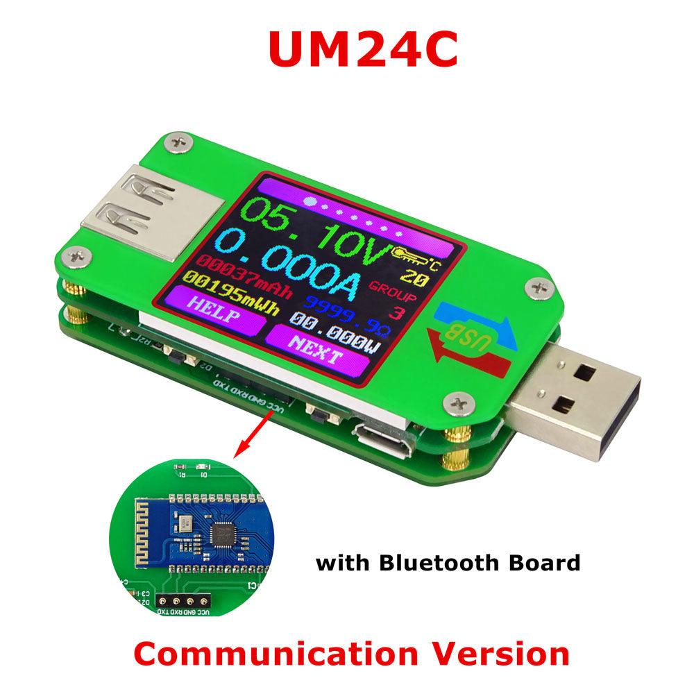 RIDEN® UM24/UM24C USB 2.0 Color LCD Display Tester Voltage Current Meter Voltmeter Amperimetro Battery Charge Measure Cable Resistance - MRSLM