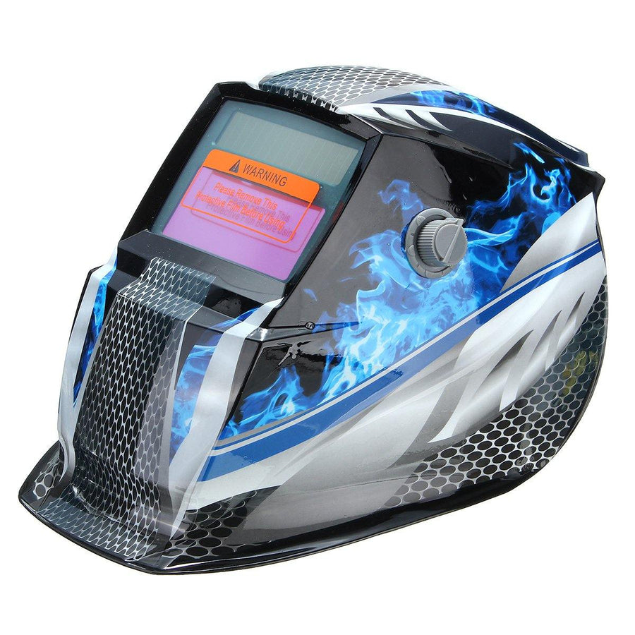 Blue Flame Solar Auto Darkening Welders Welding Helmet Mask Grinding Mode Automatic - MRSLM