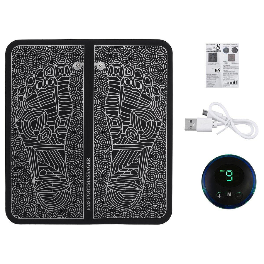 6 Modes 9 Strength Electric Foot Massager Pad Blood Circulation Foot Care USB Recharge/Battery Mat - MRSLM