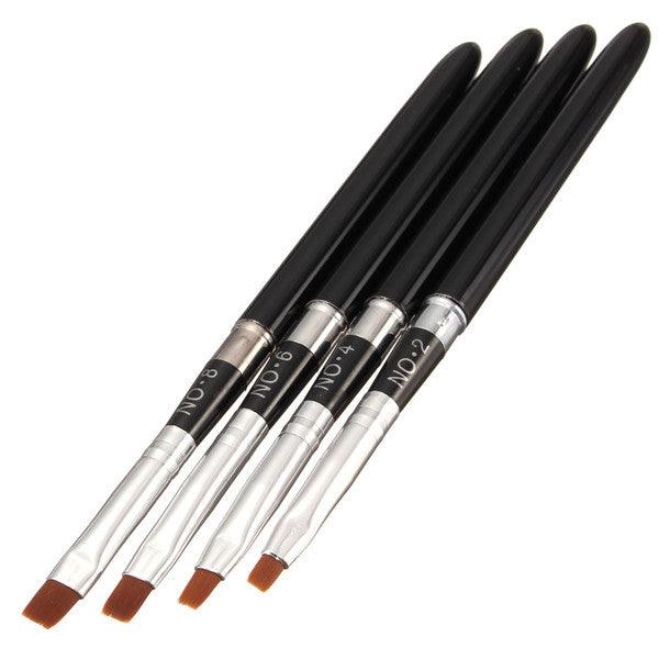 Flat Nail Art Brush Pen DIY Design UV Gel Acrylic French Painting False Tips - MRSLM