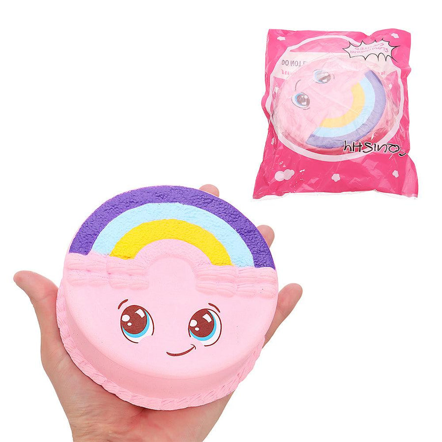Rainbow Smile Cake Squishy 12CM Slow Rising With Packaging Collection Gift Soft Toy - MRSLM