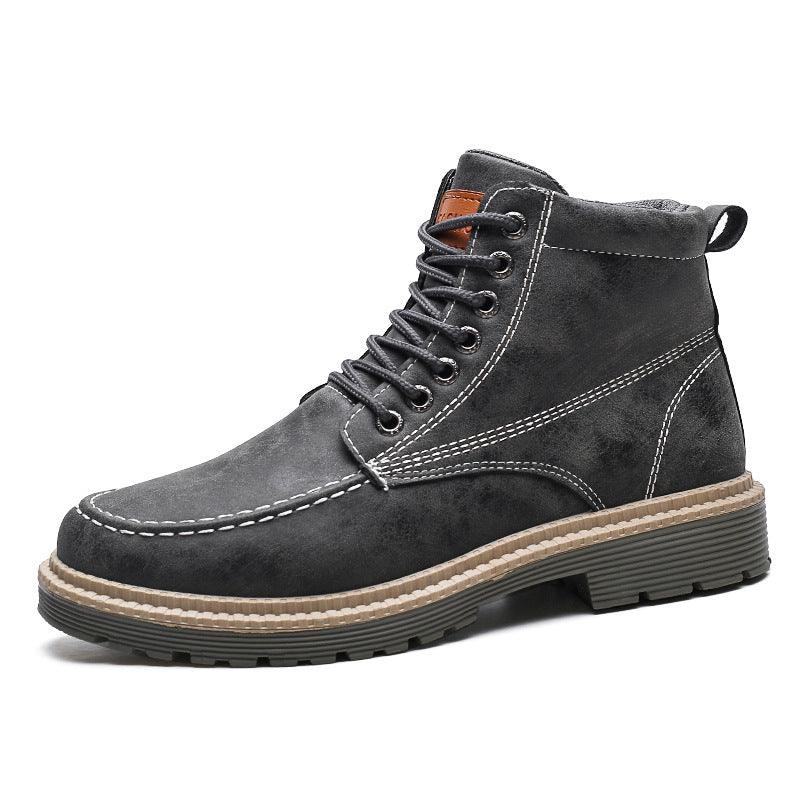 Men's Trend Casual Tooling Boots Retro Fashion Men's Leather Boots - MRSLM