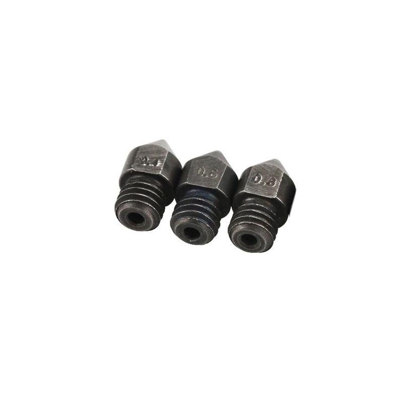 0.4mm/0.6mm/0.8mm 1.75mm Hardened Steel Nozzle for Creality CR-10/Ender3 Anet/Makerbot 3D Printer Part High Temperature Resistance - MRSLM