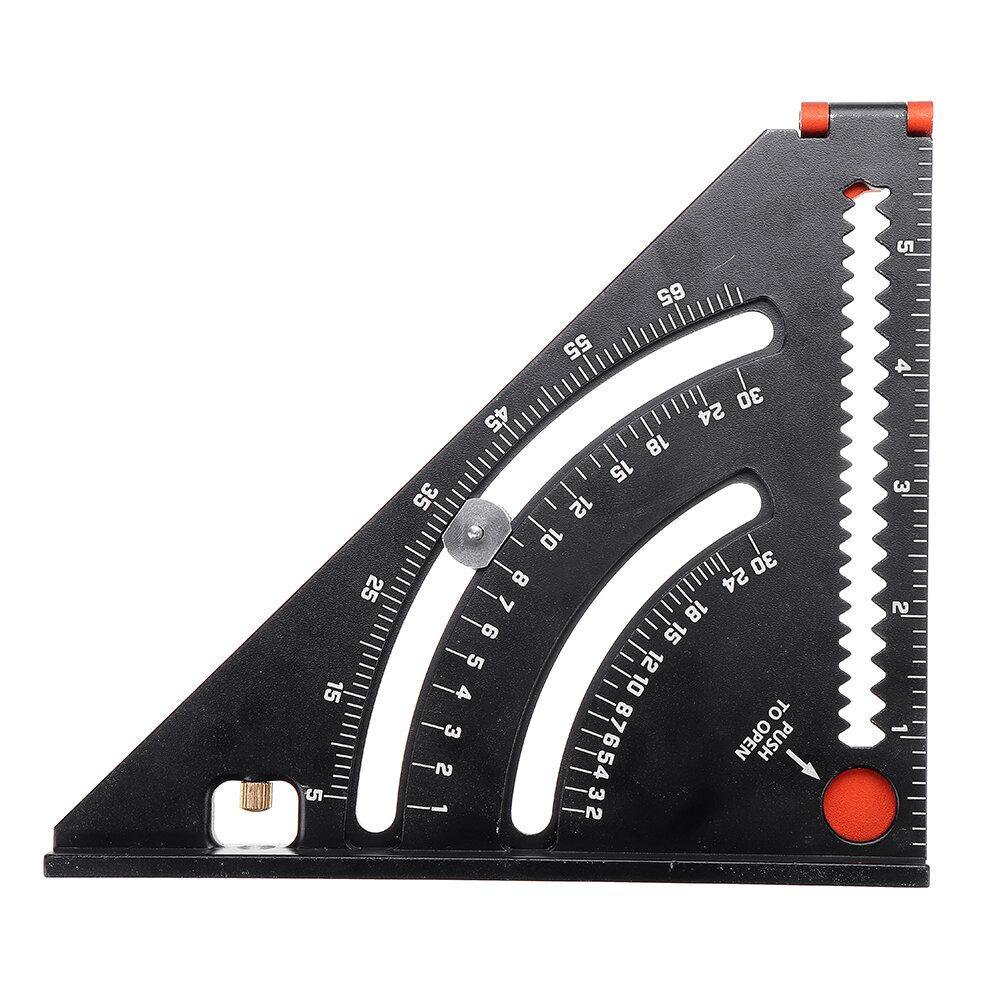 DOCTORWOOD 6 Inch Extendable Multifunctional Folding Triangle Ruler Carpenter Square with Base Precision Goniometer Multi-angle Measurement Woodworking Tools - MRSLM