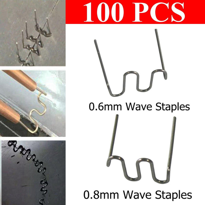 100Pcs Hot Stapler Wave Welding Staples For Car Bumper Fender Welding Torch Repair Tool Kit - MRSLM