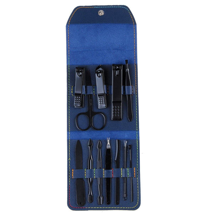 12PCS Stainless Steel Pedicure Nail Clipper Set Professional Manicure Beauty Tools Kit Cuticle Eagle Hook Tweezer - MRSLM