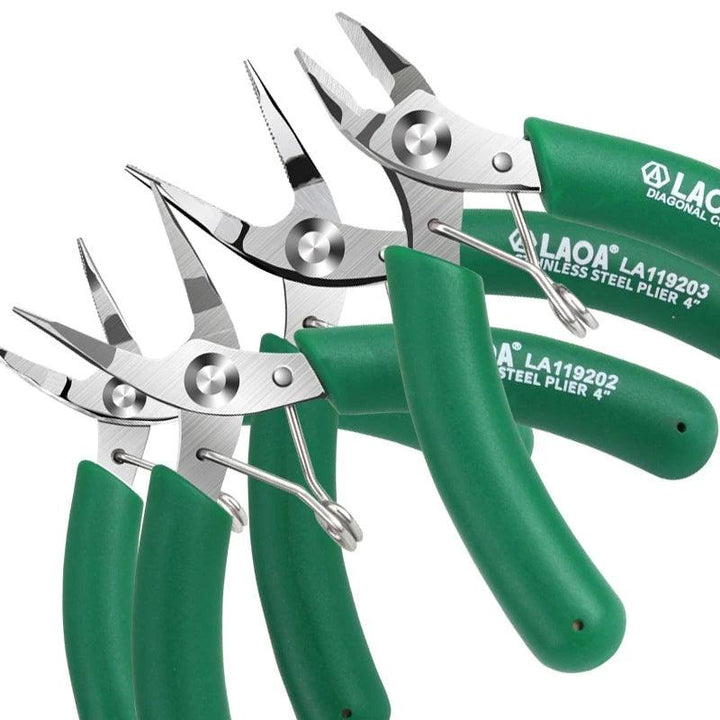 LAOA Mini Electronic Scissors Stainless Steel Long Nose Pliers Diagonal Pliers Wire Cutters - MRSLM