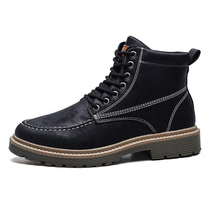 Men's Trend Casual Tooling Boots Retro Fashion Men's Leather Boots - MRSLM