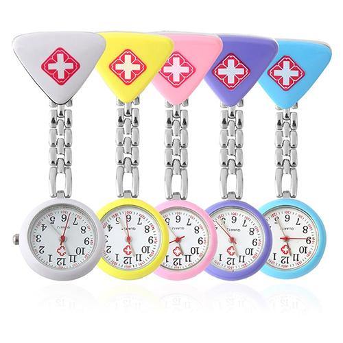Fashion Round Triangular Nurse Doctor Watch Hanging Pocket Clip-on Pocket Watch - MRSLM
