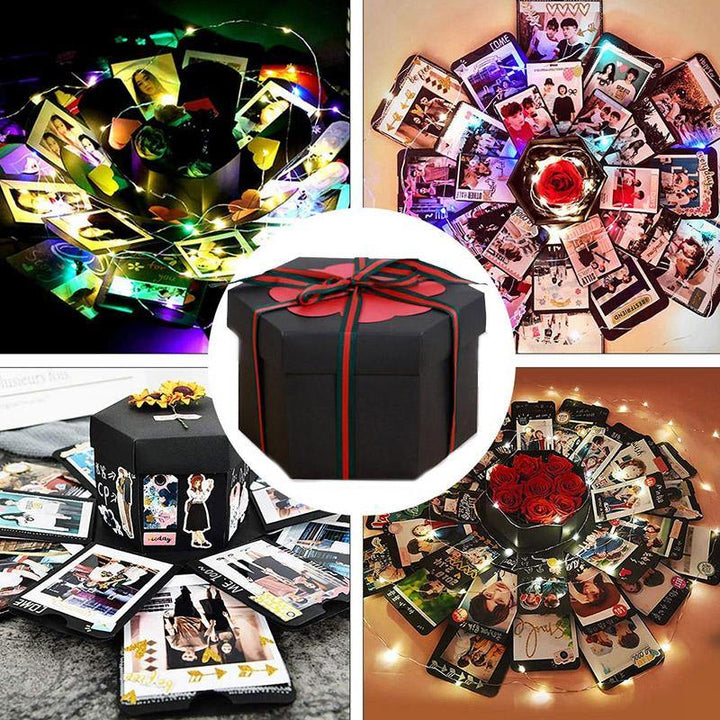 Explosion DIY Gift Box Photo Album Hexagon Multi-layer Product Birthday Surprise - MRSLM