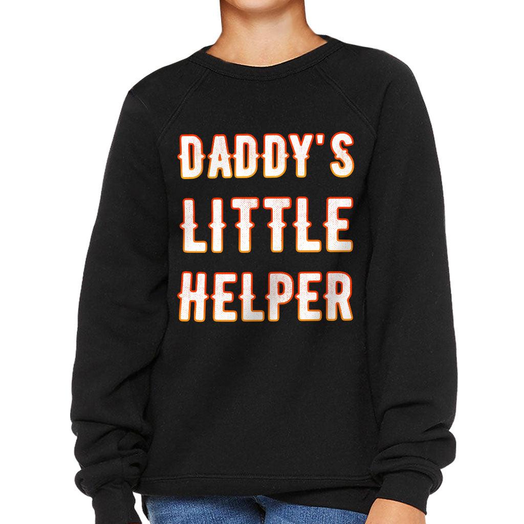 Daddy's Little Helper Kids' Raglan Sweatshirt - Cute Sponge Fleece Sweatshirt - Printed Sweatshirt - MRSLM