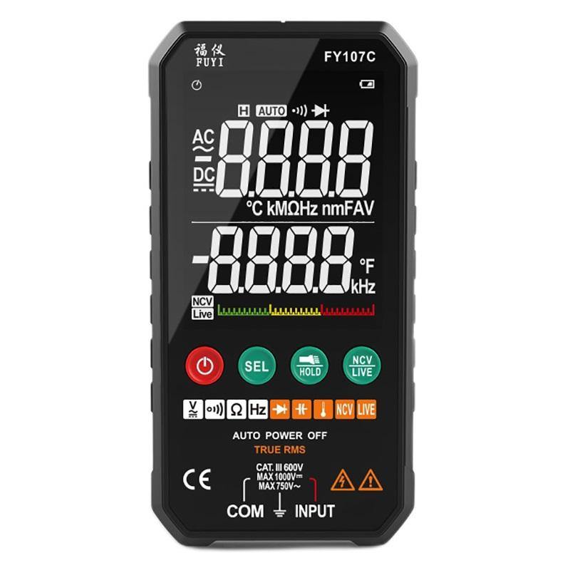 FY107B/FY107C Smart Automatic Digital Multimeter 6000 Counts High Precision Small Portable Anti-burning Universal Meter - MRSLM