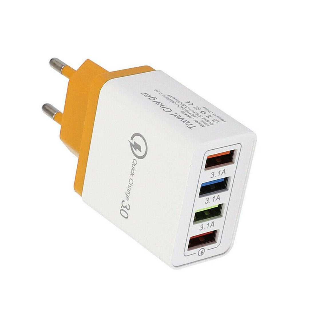 QC3.0 4Ports USB Charger Adapter USB Travel Wall Charger Adapter - MRSLM