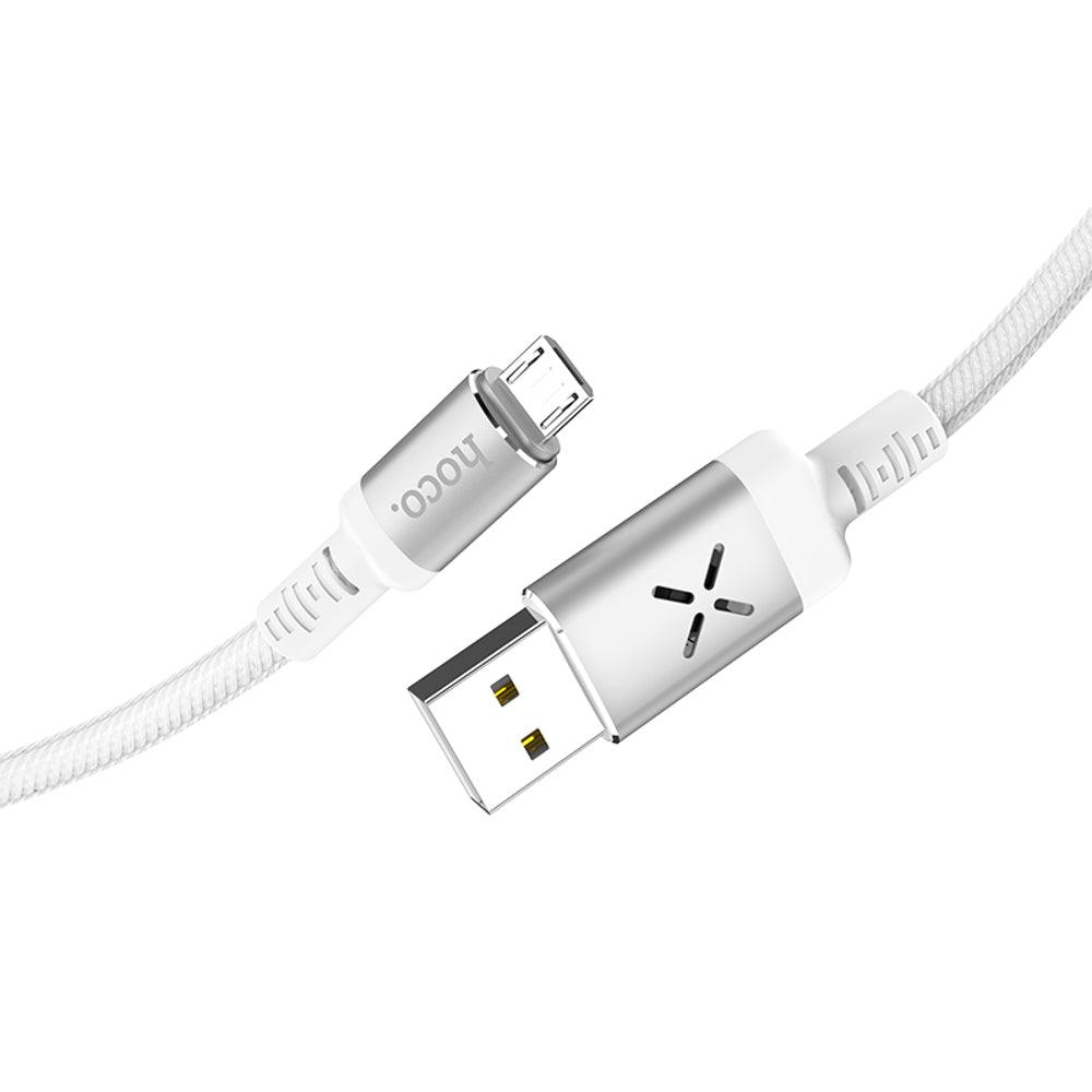 HOCO U63 Micro USB Charging Data Sync With Backlight Cable for Tablet Smartphone 1.2M - MRSLM