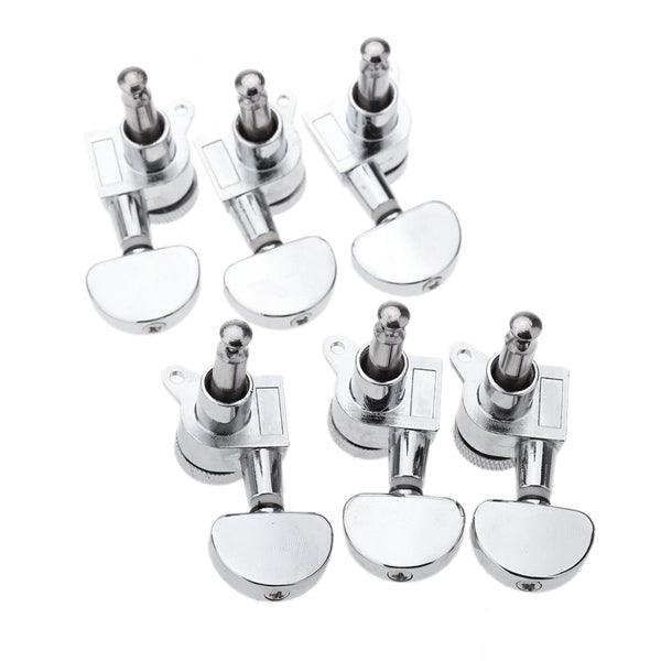 Chrome Silver Lock Guitar Tuning Pegs Tuning Heads 3R 3L For Electric Acoustic Guitar - MRSLM