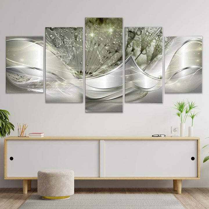 5pcs Hanging Painting Light Green Canvas Wall Art Print Painting home decor abstract Wall Art Picture Decoration - MRSLM