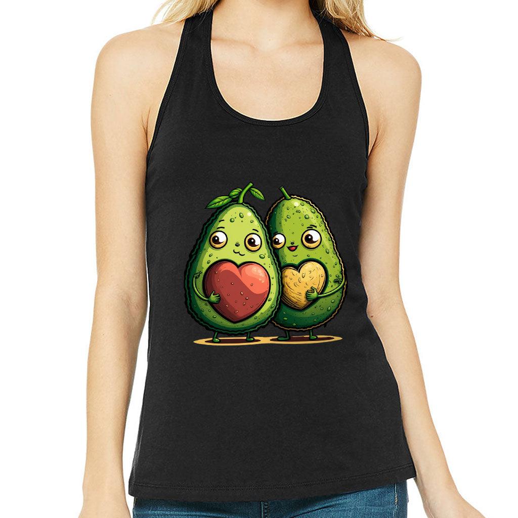 Avocado Women's Racerback Tank - Love Couple Tank Top - Graphic Workout Tank - MRSLM