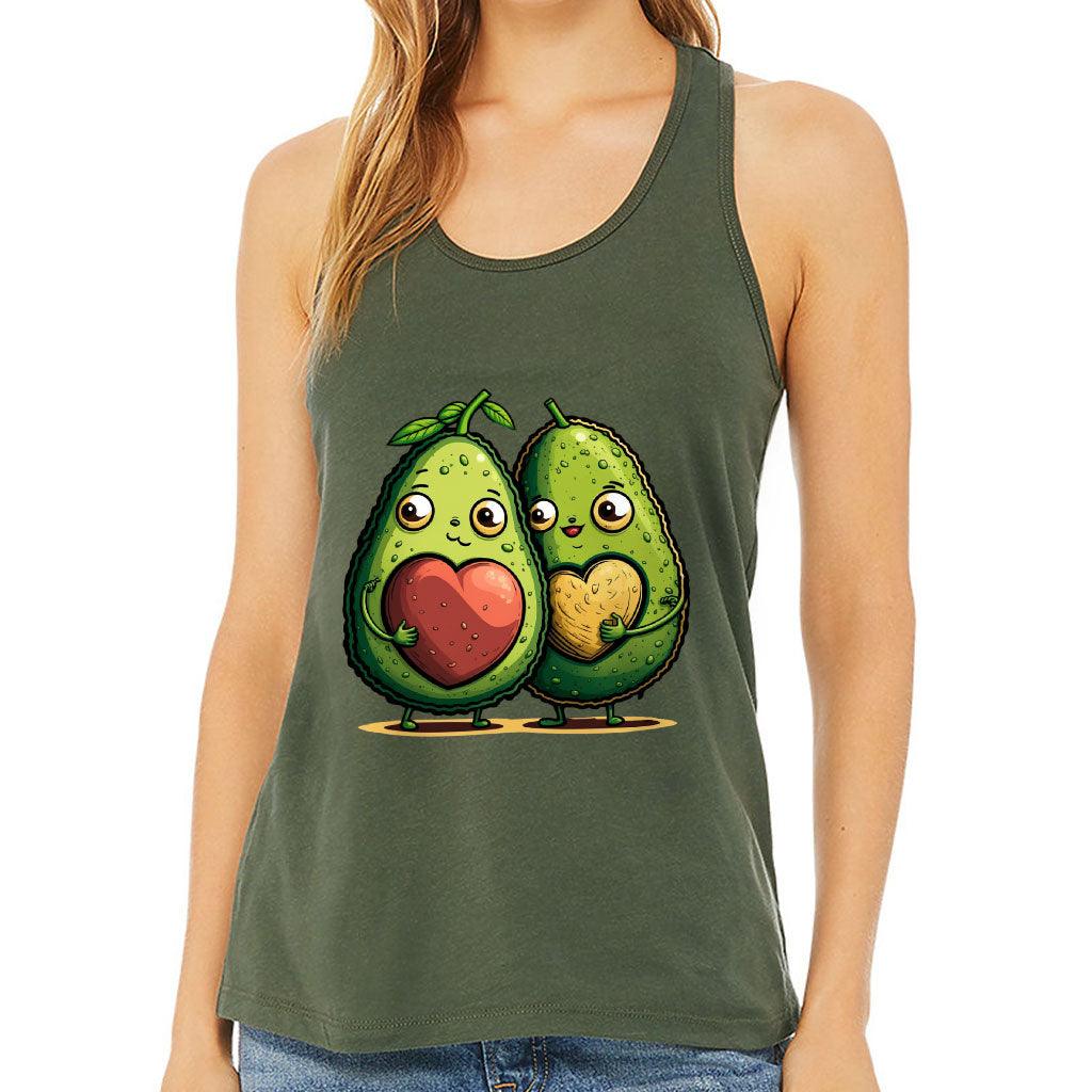 Avocado Women's Racerback Tank - Love Couple Tank Top - Graphic Workout Tank - MRSLM